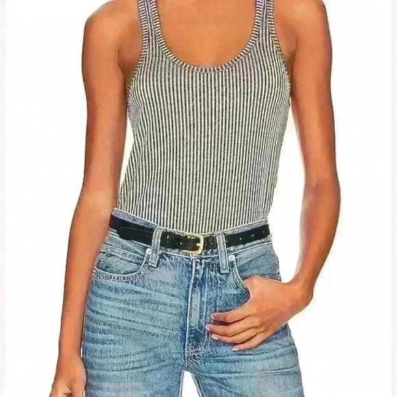 ANINE BING Tank Top Women Asymmetrical Racerback grey size L - Picture 1 of 5